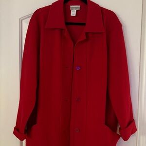Coldwater Creek Cherry Red Wool Jacket Size 18W